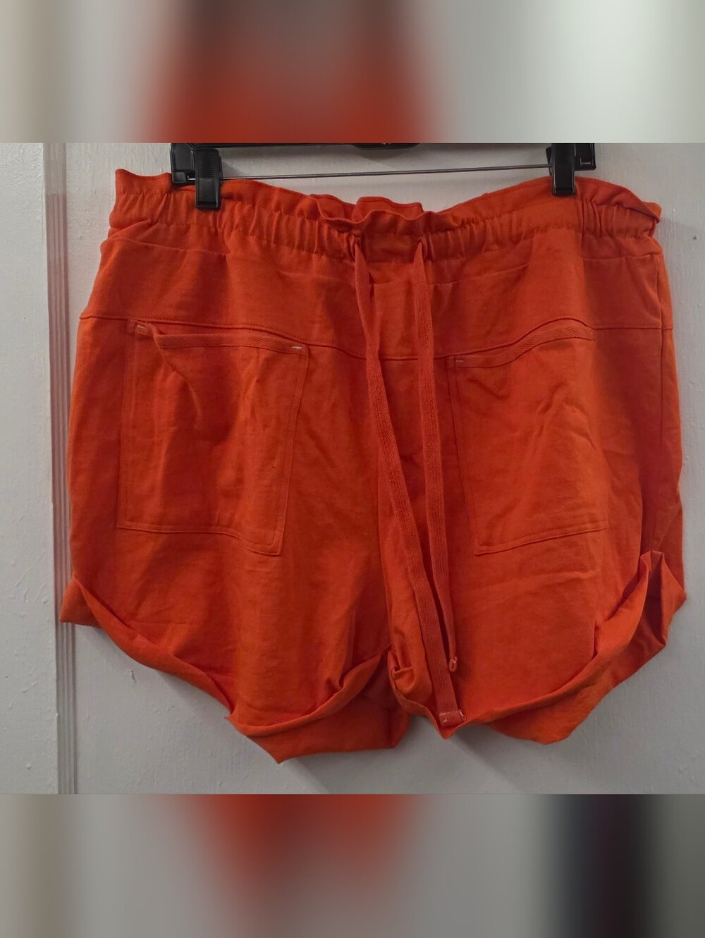 Free People Orange Cotton Drawstring Dolphin Shorts XL